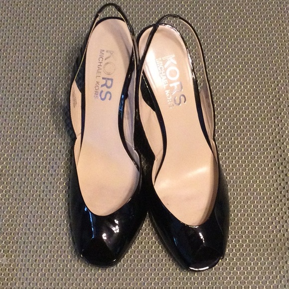 Michael Michael Kors size 10 black patent leather wedge shoes for women - Picture 6 of 11